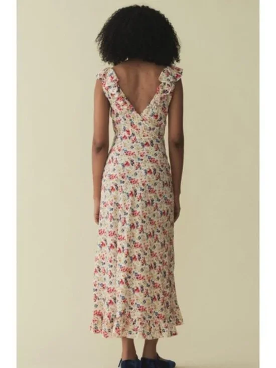 Doen silk blend Floral Sleeveless Dress NEW - Picture 2 of 7